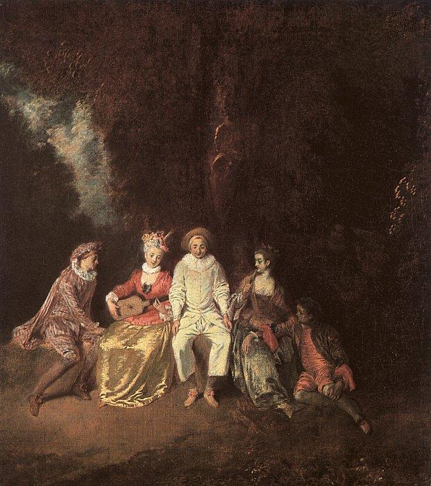 Jean-Antoine Watteau Pierrot Content oil painting picture
